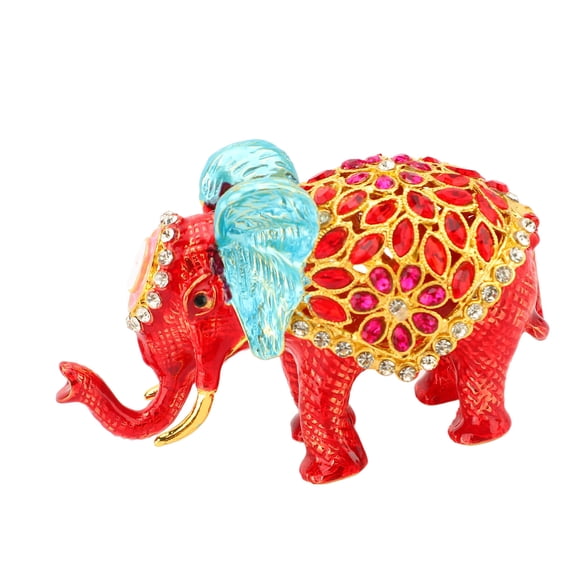 Decorative Balls Accessory Kit Rings Earrings Jadestone Desktop Decor Gift Convenient  Closure: The elephant jewelry box features a  clasp design for easy access,