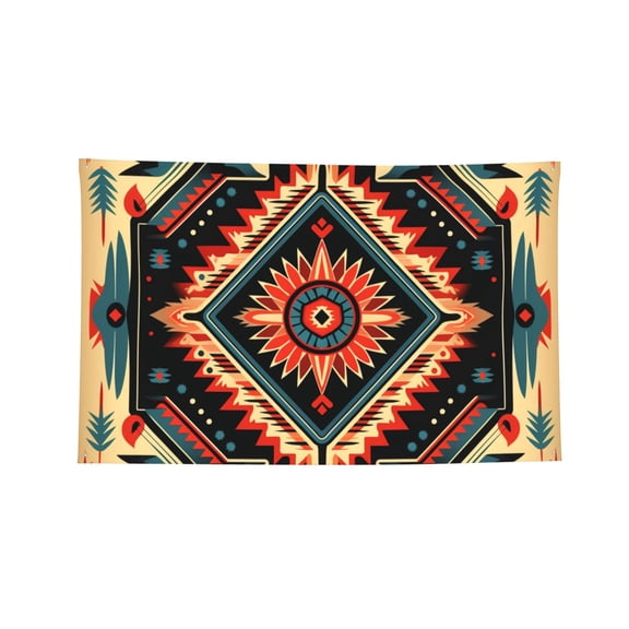 Decorative Banner Flag 2x3 Ft Wall Hanging for Dorm, Gym, Garage, Outdoor Events, Aztec Baja Western Native Southwest