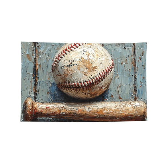 Decorative Banner Flag 2x3 Ft Wall Hanging for Dorm, Gym, Garage, Outdoor Events, Baseball