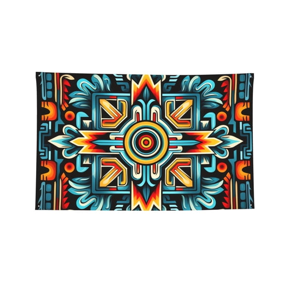 Decorative Banner Flag 2x3 Ft Wall Hanging for Dorm, Gym, Garage, Outdoor Events, Southwestern Aztec Cool