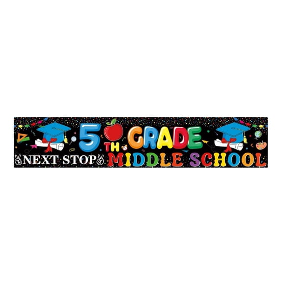 Decorative Banner Grade Graduation Banner 5Th Grade Hello Middle School Elementary Fifth Congratulations Class Of Photography