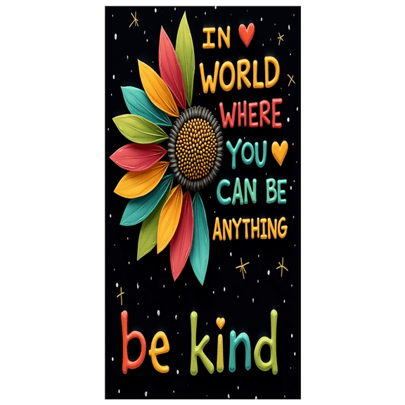 Decorative Banner Inspirational Quote Positive Message Colorful Leaves Motivational Poster for Classroom Office Home Decor