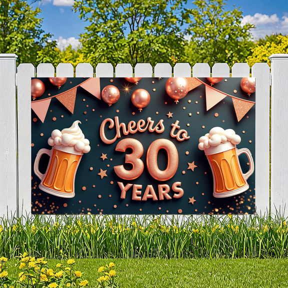 Decorative Banner Party Decoration Beer Design Birthday Celebration Anniversary Banner for Milestone Birthday Adult Party Event Decoration
