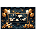 thumbnail image 1 of Decorative Banner Retirement Celebration Travel Theme Gold Balloons Crown Design Camera for Retirement Party Event Decoration Indoor Celebration, 1 of 7