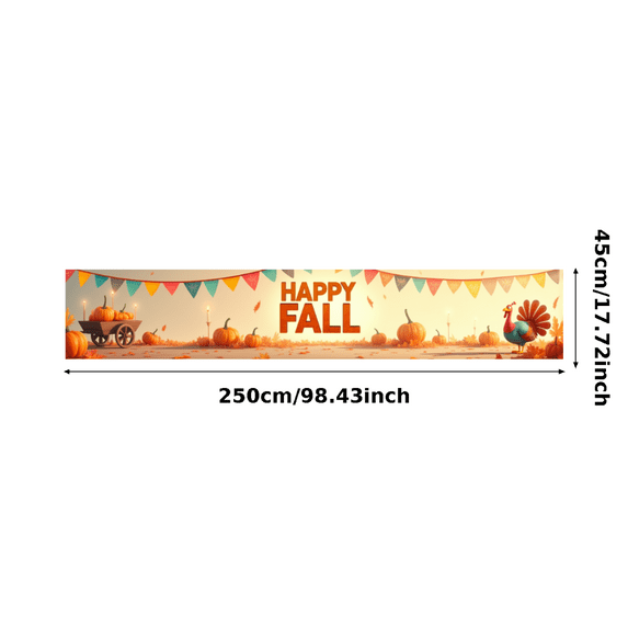 Decorative Banners Happy Fall Thanksgiving Design Pumpkin Decoration Colorful Flags Autumn Theme for Seasonal Party Holiday Festive Gathering