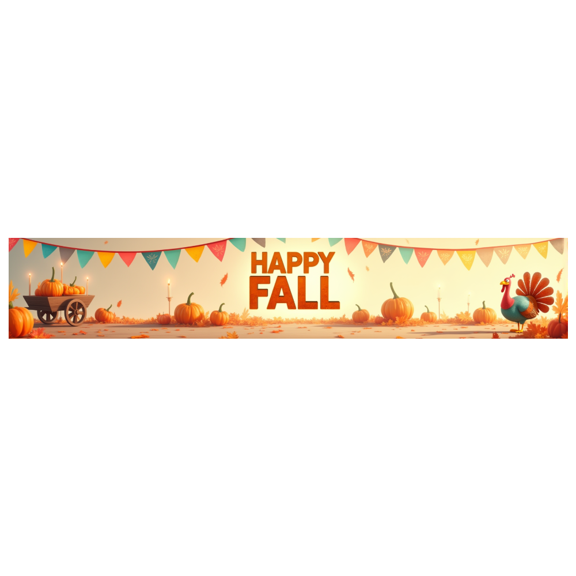 Decorative Banners Happy Fall Thanksgiving Design Pumpkin Decoration Colorful Flags Autumn Theme for Seasonal Party Holiday Festive Gathering