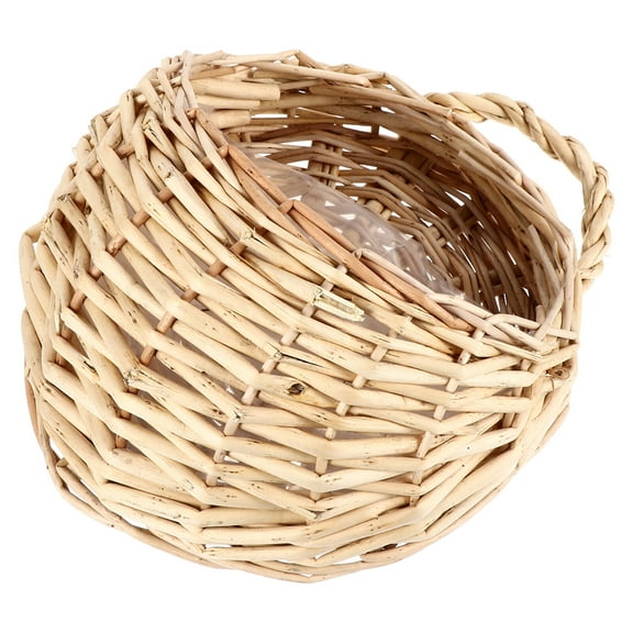 Decorative Basket Woven Hanging Flowers Plant Wisteria Outdoor Baby Beige