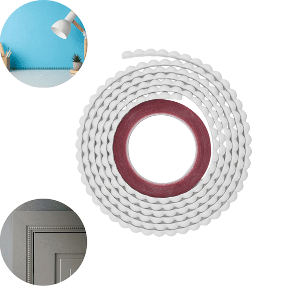 Decorative Bead Pearl Wall Molding Trim, Flexible Molding Trim Self Adhesive Decorative Trim for DIY Home Decor,Mirror Frames, Cabinet Edges, Door & Window Borders ( W:0.79")