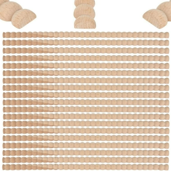 Decorative Beaded Wood Trim 24 Pcs 15. 75 inch Half Wooden Beads Trim Molding Unfinished Bead Pearl Wood Molding 3D Decorative DIY Wood Moulding Trim for Wall Furniture Door Cabinet,Topboutique