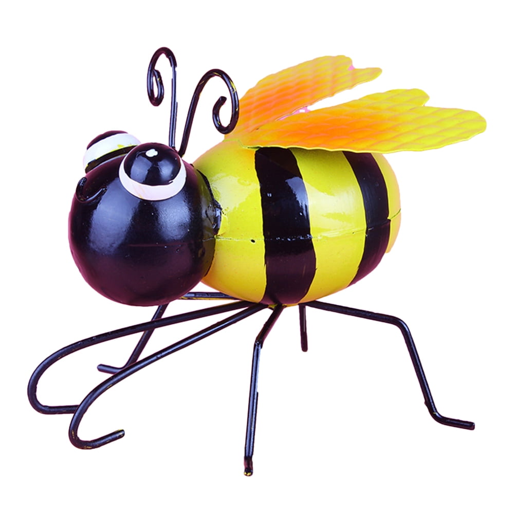Decorative Bee Sculpture Metal Yard Art Decor Outdoor Garden Fence Lawn Ornament