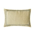 thumbnail image 1 of Decorative Beige 12"x20" (30x50 cm) Lumbar Pillow Cover, Burlap Bordered Lace, Beads & Sequins Embroidery Oblong Pillow, Solid Color Pattern Contemporary Style - Soraya, 1 of 5
