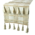 thumbnail image 1 of Decorative Beige Table Runner 4 Seater Table Runner (14 x 48 inch), Tassels, Jute & Buffalo Checks Table Runner, Cotton fabric Table Linen, Plaid Contemporary - Buffalo Check Decor, 1 of 10