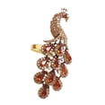 thumbnail image 1 of Decorative Bejeweled Animals Design Napkin Rings - Set of 4 (Gold Peacock), 1 of 4