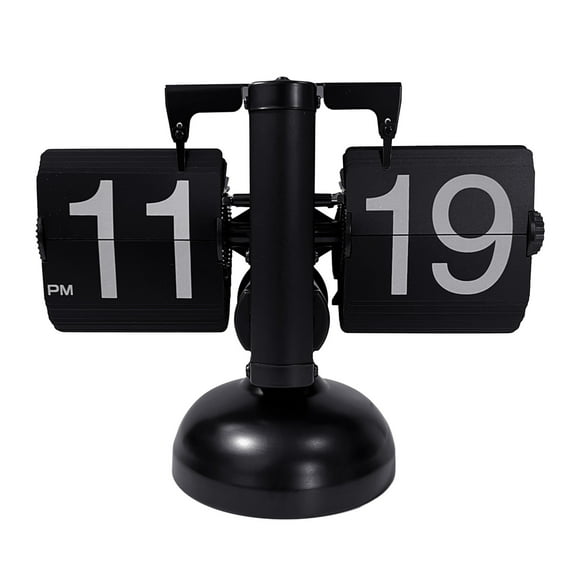 Decorative Bells Retro Style Flip Clock Scale Digital Clock Auto Flip Tabletop Clock Internal Gear Operated Clock