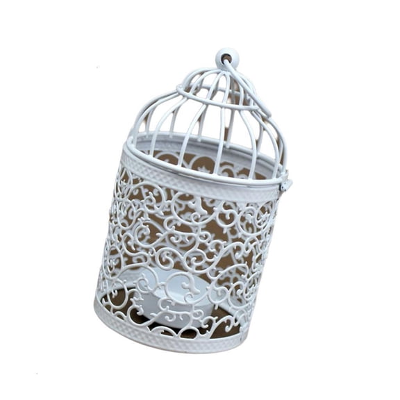 Decorative Bird Cage Candle Holder With Intricate Hollow Pattern For Home Decoration