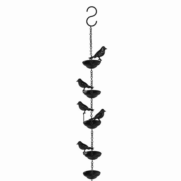 Decorative Bird Rain Chain for Gutters, Weather Resistant Hanging Rain Catcher, Metal Downspout Chain for Outdoor Indoor Home Decor, 39.37 Inches
