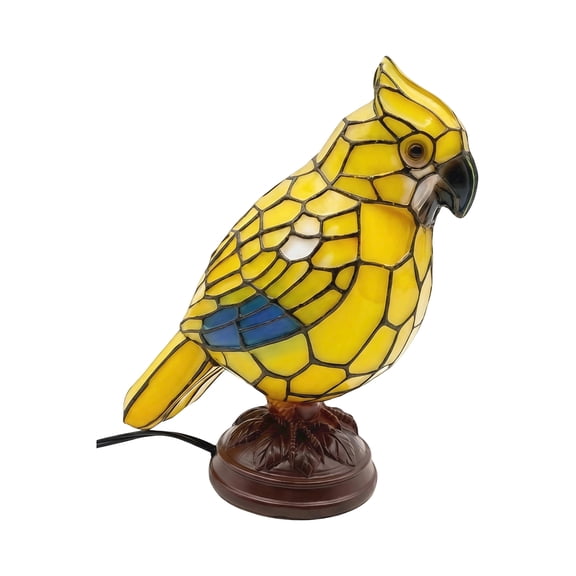 Decorative Bird Table Lamp, Cardinal Lamp Resin Animal Desk Light for Bedroom Living Room Nightstand, Cute Bird Figurine Ornament, Gift Idea for Bird Lovers,Yellow