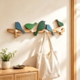 thumbnail image 1 of Decorative Bird Wall Hook, Rustic Wood Coat and Hat Rack with Multiple Pegs, Charming Entryway Organizer for Keys, Bags, and Scarves, Easy to Mount Home Decor for Hallway, Bedroom, and Living Room, 1 of 6