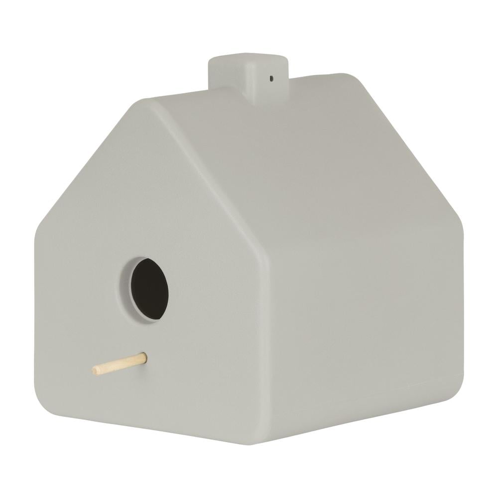 Greige Polyethylene Resin Scandinavian Style Decorative Birdhouse