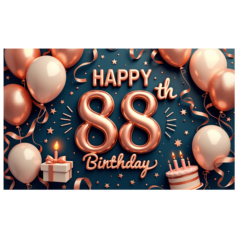 Decorative Birthday Banner Balloon Design Happy 88th Birthday for ...