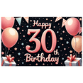 thumbnail image 1 of Decorative Birthday Banner Happy 30th Polyester Party Decor for Birthday Celebration Event, 1 of 6