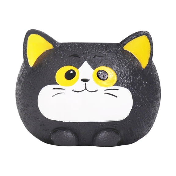 Decorative Black Cats Shape Pots Resin Small Planter Vase For Succulents Cactus Flower with Drainage Hole Home Accent