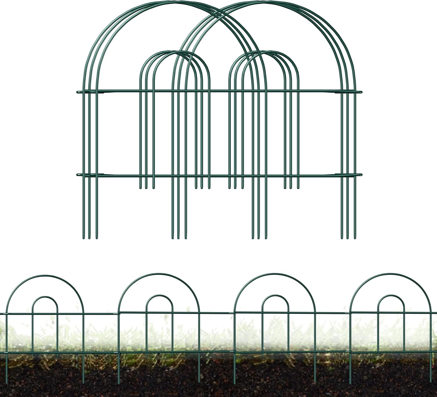 Decorative Black Garden Border Fence 18inX50ft Metal Wire Edging Flower Bed Folding Fences Panel Outdoor Garden Fencing Patio Edge Landscape for Yard