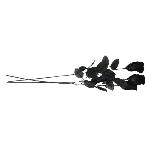 Decorative Black Rose Gothic Goth Wedding Flower Halloween Decoration Prop Décor
