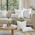 thumbnail image 1 of Decorative Black and White Throw Pillow Covers 20x12 Set of 2, Striped Textured Farmhouse Pillow Covers, Soft Chenille Cushion Covers for Couch Sofa Bed Home Decor, 1 of 6