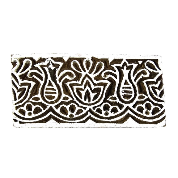 Decorative Block Indian Wooden Textile Stamps Wood Printing Block Floral Stamp