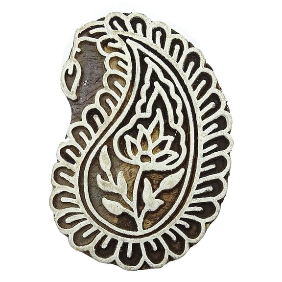 Decorative Blocks Handcarved Stamp Paisley Wooden Textile Stamps Border Stamp