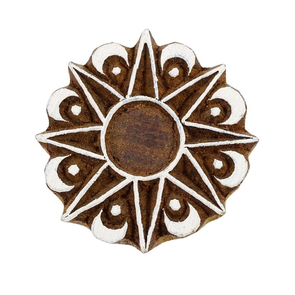 Decorative Blocks Wooden Textile Printing Block Brown Indian Scrapbook Stamp