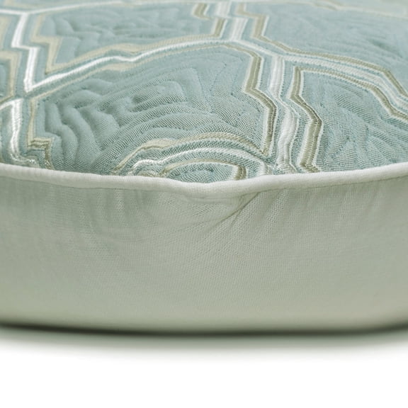 Decorative Blue 16"x16" (40x40 cm) Pillow Covers, Jacquard Quilted & Embrodiery Throw Pillows For Sofa, Geometric Pattern Modern Style - Gabrielle