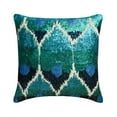 thumbnail image 1 of Decorative Blue 26"x26" (65x65 cm) Euro Shams, Silk Sequins Embroidery, Ombre & Peacock decor Euro Shams For Couch, Floral Pattern Modern Style - Mora, 1 of 3