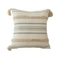 thumbnail image 1 of Decorative Boho Throw Pillow Covers, Woven Tufted Pillows Cover with Tassels Textured Striped Cushion Case, Neutral Pillow Cases Decorative Pillowcase for Sofa, Couch, Bed, Khaki, 1 of 2