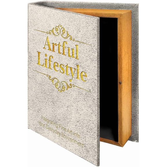 Decorative Book Box Artful Lifestyle Faux Book Storage Box Beige Fake Books Boxes Leather Books Hidden Storage Boxes for Jewelry Photos Remote Coffee Table Letter Safe for Home Decor Beige