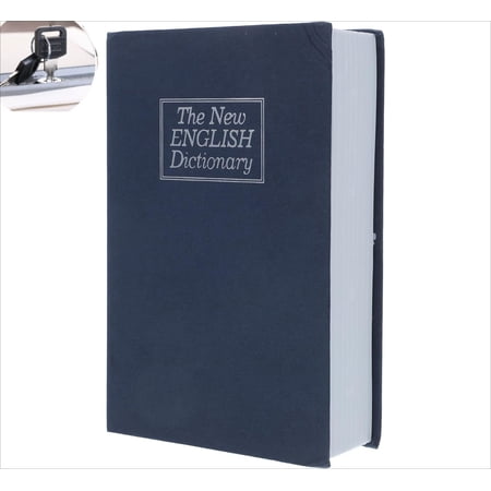 Decorative Book Box – Hidden Compartment Security Box with Key Lock, Portable Steel Lockbox for Keepsakes & Documents, Fake Book Prop for Office, Home, Dorm