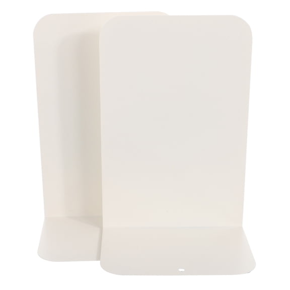 Toyandona 2Pcs Metal Bookends Beige Color for Office and Home Desk with Iron Construction