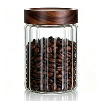 Decorative Borosilicate Glass Jar with Airtight Wooden Lid (1, Clear - Wood Lid, 28 oz/850ml)