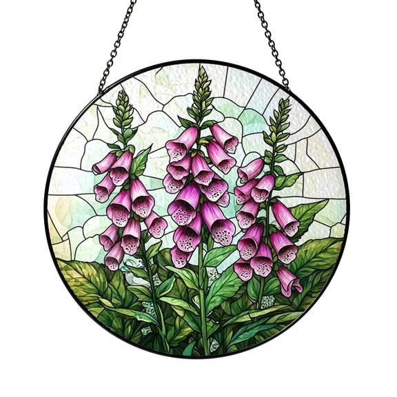 Decorative Botanical Foxglove Glass Suncatcher