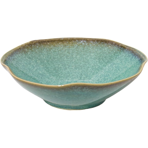 Decorative Bowl 7.6'' Ceramic, Ruffle Catch All Key Bowls for Entryway Table, Coffee Table Bowl Decor, Handcrafted Large Decorative Bowl, Pottery Purse Potpourri Bowl