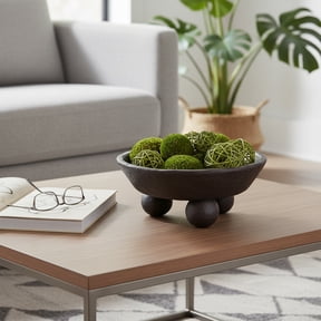 Footed Decorative Bowl for Living Room Décor - Multipurpose Accent Bowl for Coffee Table, Kitchen Counter, and Dining Room - 5", Brown