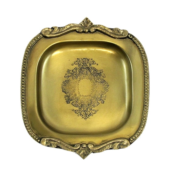 Decorative Brass Coin Change Tray Ring Jewelry Trinket Dish Vintage Vanity Home Decor