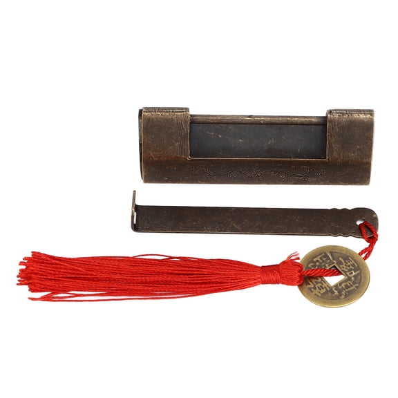 Decorative Brass Padlock, Traditional Chinese Design, Secure 1.7" Lock W/ Key