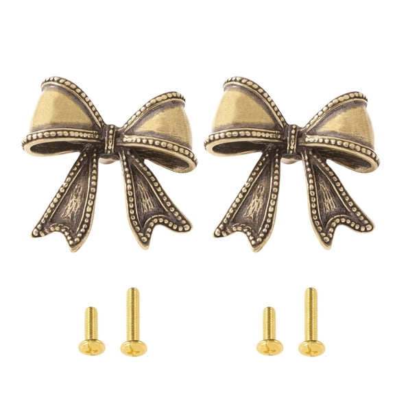 Decorative Brasses Bows Door Handle For Cabinets Drawers Rusts Proof Solid Construction Comfortable Grip