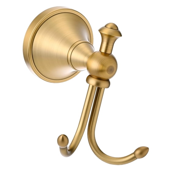 Decorative Brasses Wall Hanger Double Hook Towel Coat Robe Holder with Compact Profile for Home Storage Wall Spaces