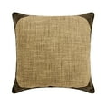 thumbnail image 1 of Decorative Brown 14"x14" (35x35 cm) Throw Pillows, Linen & Faux Leather Textured Fabric, Jute & Patchwork Throw Pillows For Couch, Solid Pattern Modern Style - The George, 1 of 5