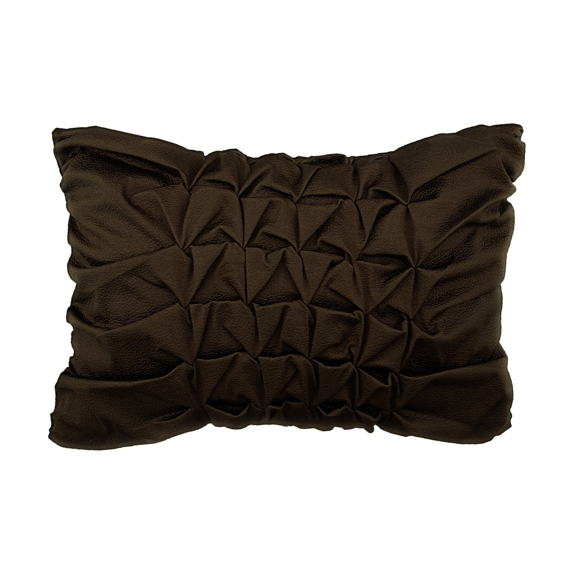 Surat Brown Embossed Leather Throw Pillow with Down-Alternative Insert 18''  + Reviews