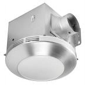 Decorative Brushed Nickel 80 CFM Ceiling Bathroom Exhaust Fan with LED Light Decorative Brushed Nickel 80 CFM Ceiling Bathroom Exhaust Fan with LED Light