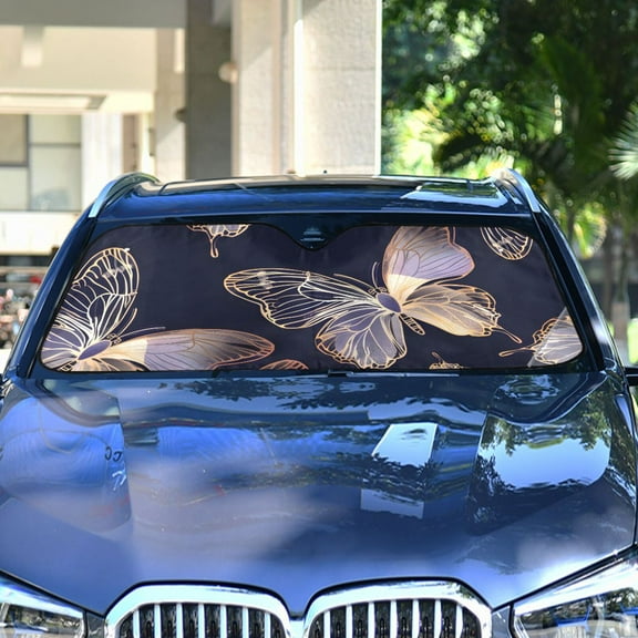 Decorative Butterflies Automotive Front Car Windshield Sun Shade Reflector Foldable for Front Fit for Cars Truck SUVs